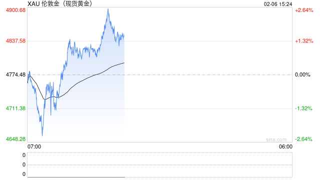快讯：现货黄金重回4900美元 较日低反弹近250美元
