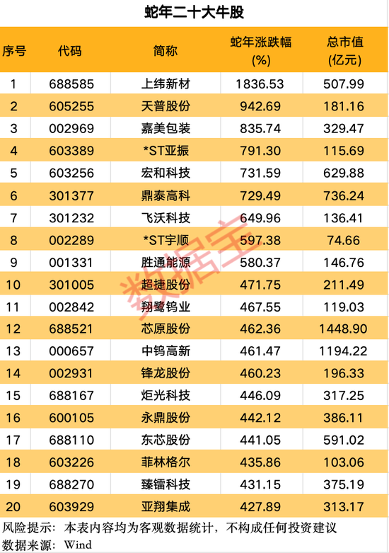 A股蛇年行情收官,两大行业涨幅居前,这些个股表现亮眼