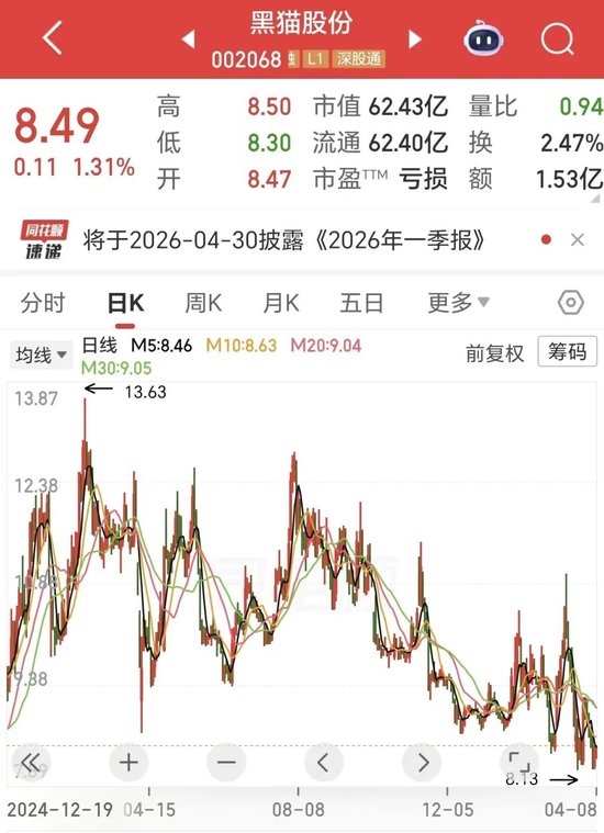 炭黑龙头也“黑脸”：黑猫股份2025年巨亏4.63亿元，导电炭黑布局短期难救主业