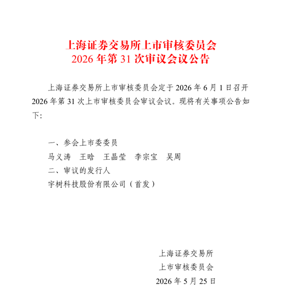 定了！宇树科技IPO将于6月1日上会