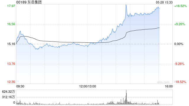 东岳集团午后涨超13% 本年内股价累计涨幅已近60%