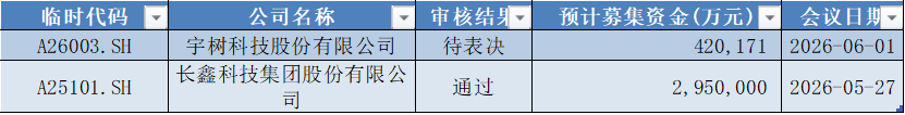 长鑫科技过会,*ST禾信领跑科创板